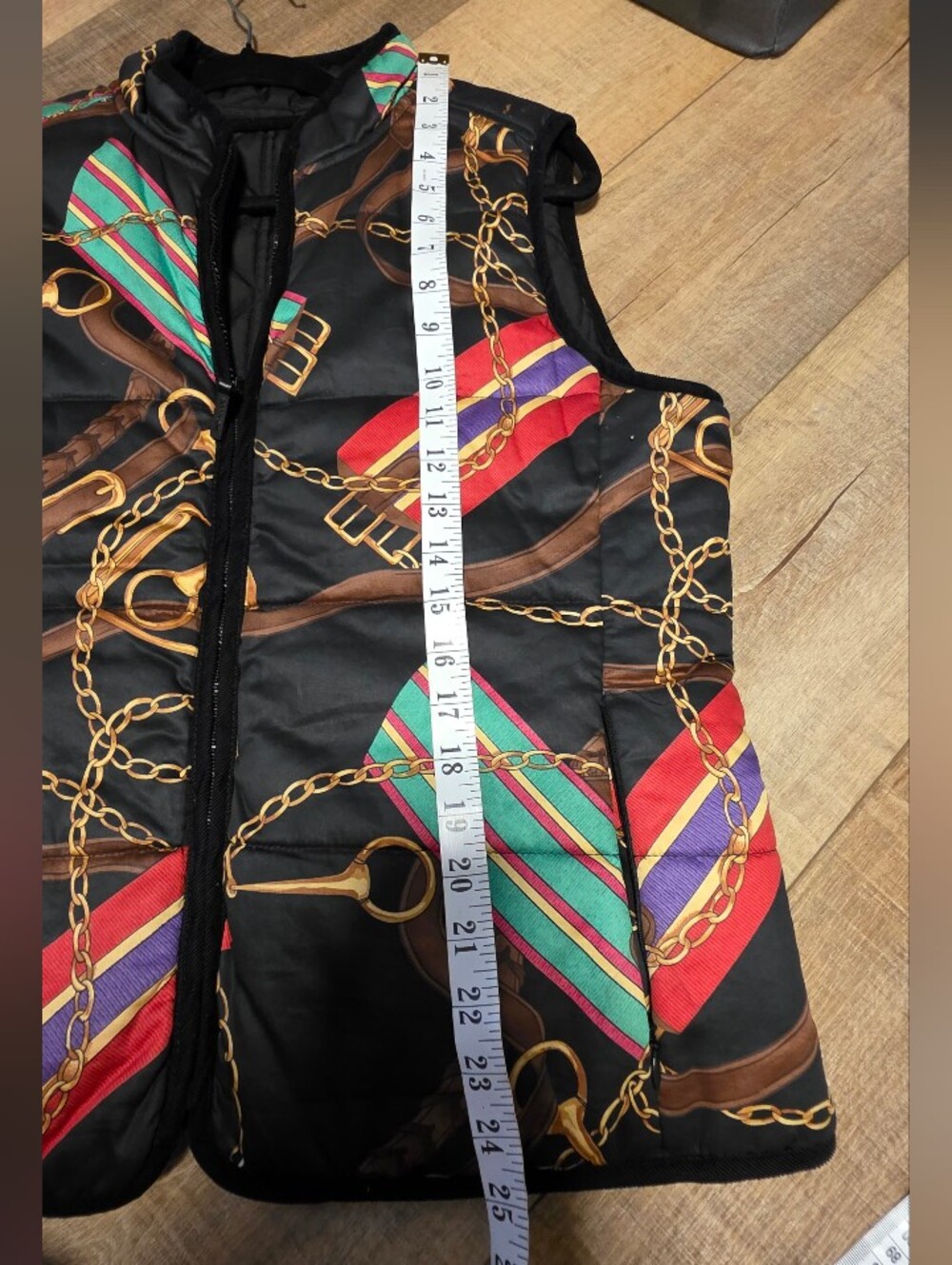 Vintage Lauren Ralph Lauren Reversible Equestrian Print Quilted Vest Size L - Picture 5 of 9